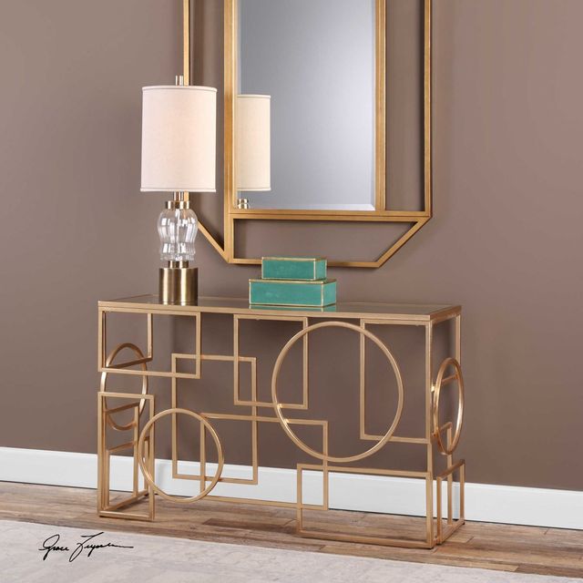 Uttermost® Metria Gold Console Table 2