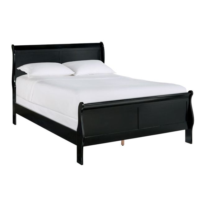 Homelegance Mayville Black Youth Full Sleigh Bed, Dresser, Mirror and Nightstand-1