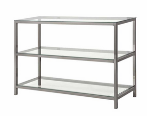 Coaster® Ontario Black Nickel Sofa Table With Glass Shelf