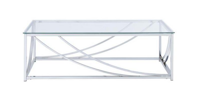 Coaster® Chrome Glass Top Rectangular Coffee Table Accents 1