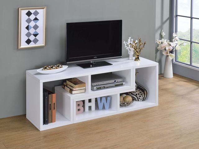 Coaster® White Convertible TV Console And Bookcase 4