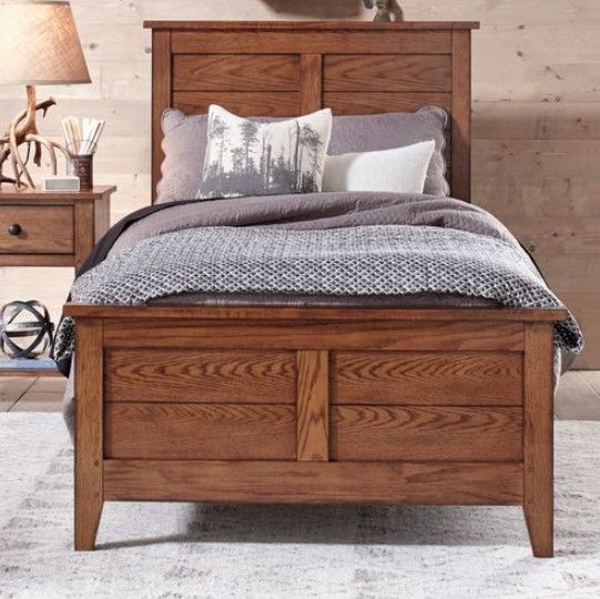 Liberty Grandpas Cabin Aged Oak Youth Twin Panel Bed 21