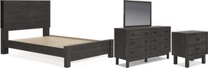 Signature Design by Ashley® Toretto 4-Piece Charcoal Queen Panel Bookcase Bed Set