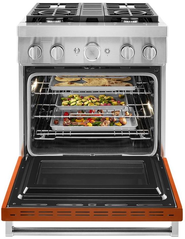 KitchenAid® 30" Scorched Orange Pro Style Dual Fuel Range 2