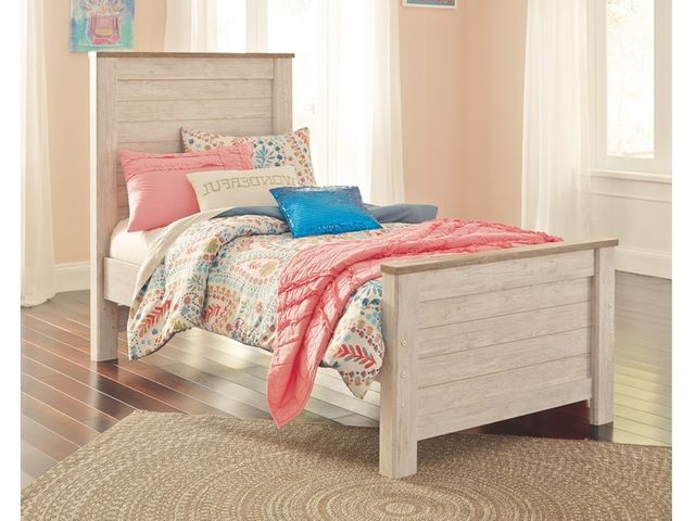 Signature Design by Ashley® Willowton Whitewash Twin Panel Youth Bed-1