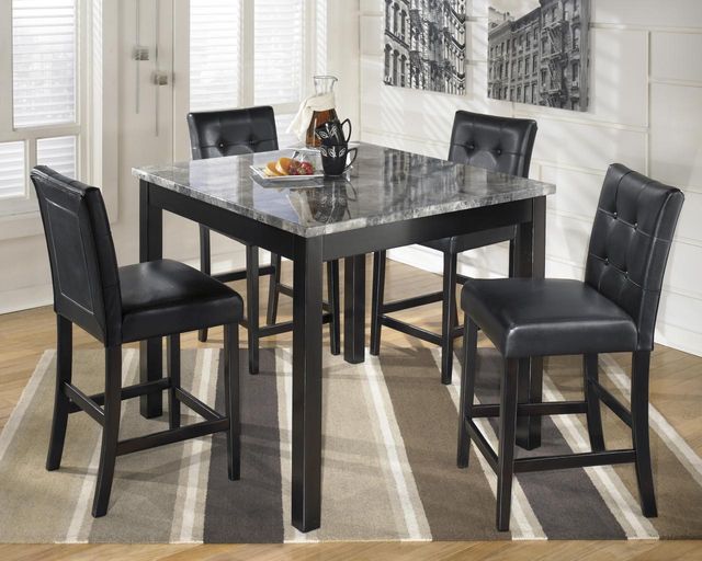 Signature Design by Ashley® Maysville 5 Piece Black Counter Table Set 1