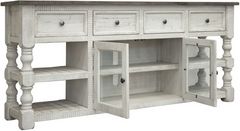 International Furniture Direct Stone Weathered Gray/White 80" TV Stand
