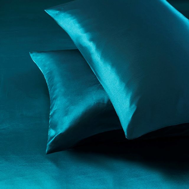 Olliix by Madison Park Essentials Teal 2 Pack of King Satin Pillowcases-0