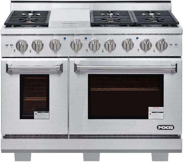NXR Culinary Series 48" Stainless Steel Pro Style Gas Range-0