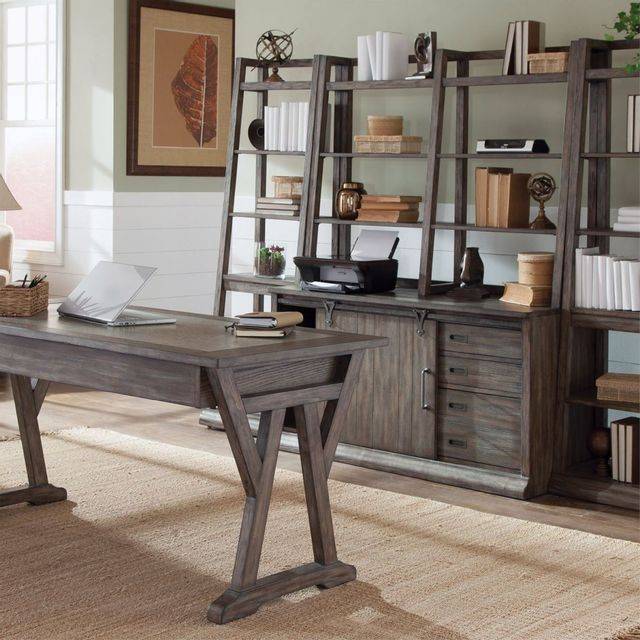 Liberty Furniture Stone Brook 3-Piece Rustic Saddle Desk-0