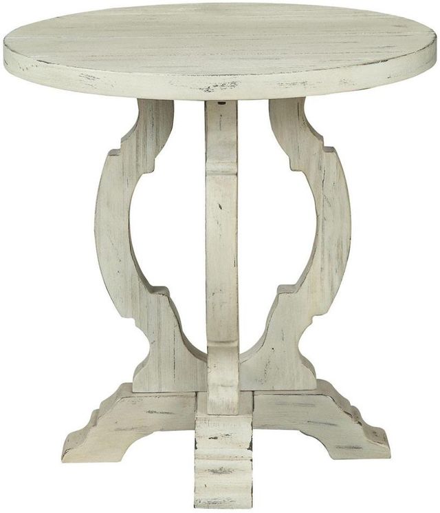 Coast2Coast Home™ Orchard Park Orchard White Rub Round Accent Table 1