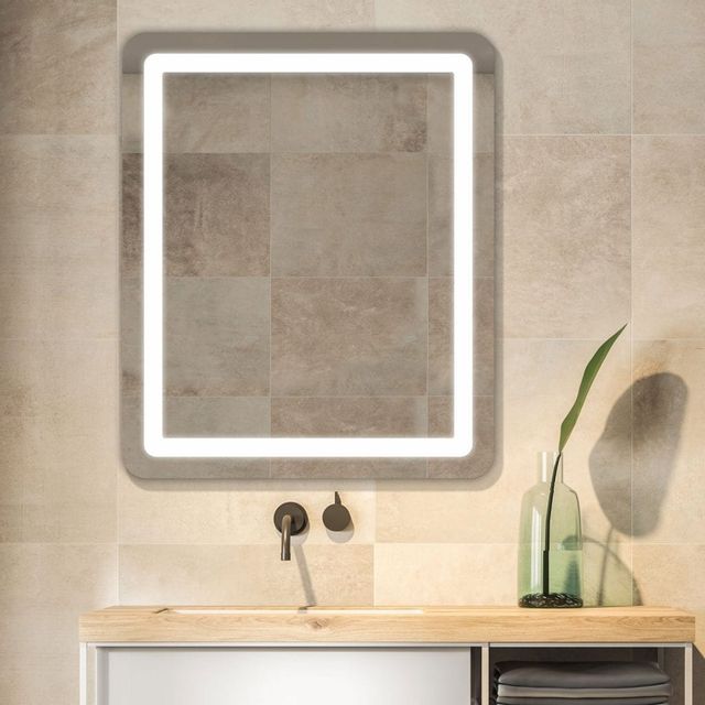 Seura® Allegro Design 54.5"W x 42.5"H Rounded Rectangle Lighted Vanity Mirror 1