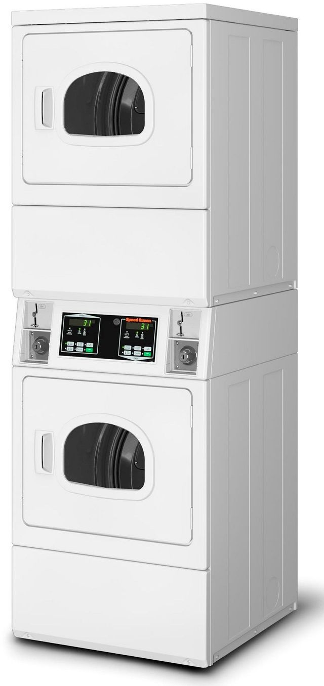 Speed Queen® Commercial 26.88" White Gas Stack Dryer 2