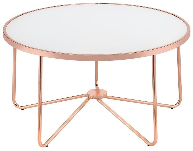 round rose gold coffee table