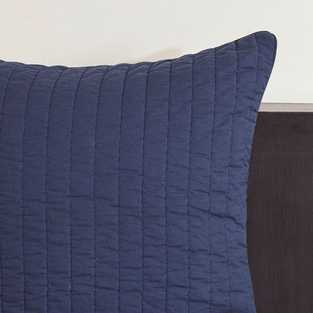 Olliix by INK+IVY Navy Camila Quilted Euro Sham-1
