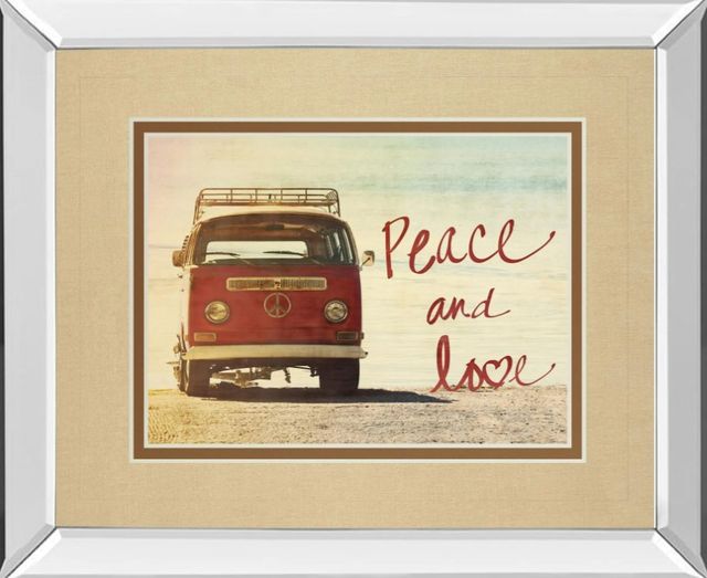 Classy Art Peace and Love by Gail Peck Mirror Framed Wall Art | Fischer ...