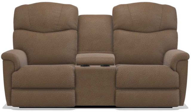 La-Z-Boy® Lancer Chocolate Power Reclining Loveseat with Headrest and Console