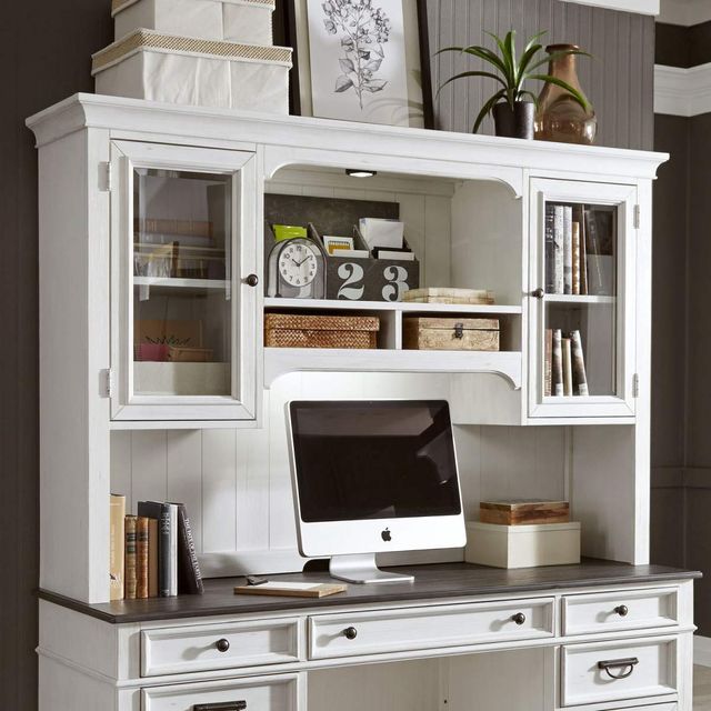 Liberty Allyson Park Wirebrushed White Complete Desk-3