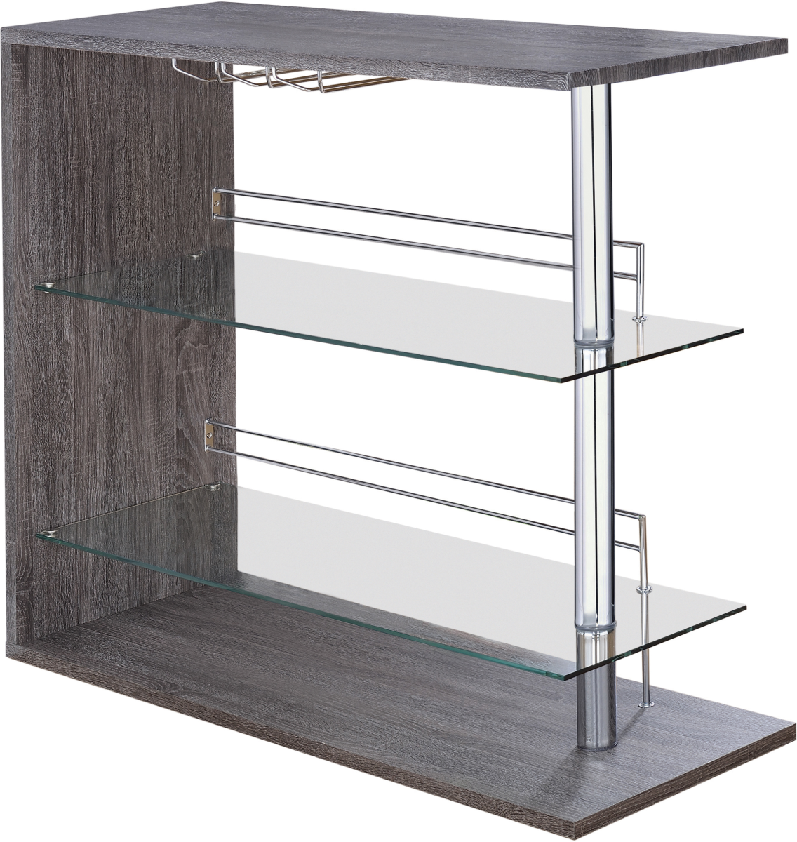 Coaster® Grey Rectangular 2-Shelf Bar Unit