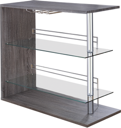 Coaster® Prescott Grey Rectangular 2-Shelf Bar Unit