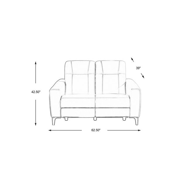 Parkside Heights White Leather Stationary Loveseat-3