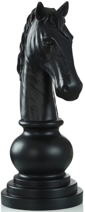 KING CHESS PIECE- BLACK, Matte Black Finish on Resin - accents