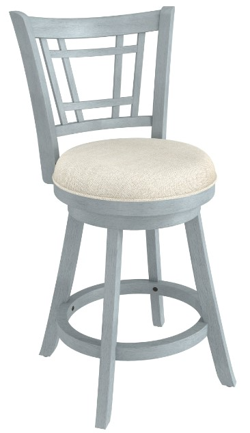 Hillsdale Furniture Fairfox Blue Wire Brush Swivel Counter Stool