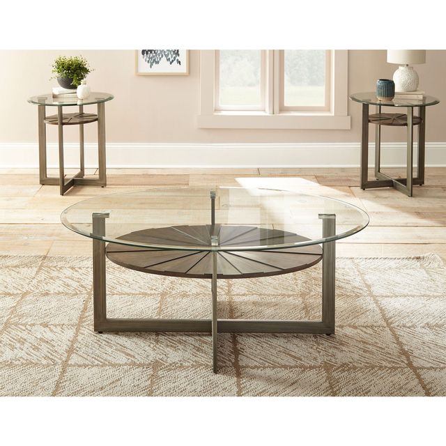 Steve Silver Co. Olson 3 Pack Glass Top Table Set-0