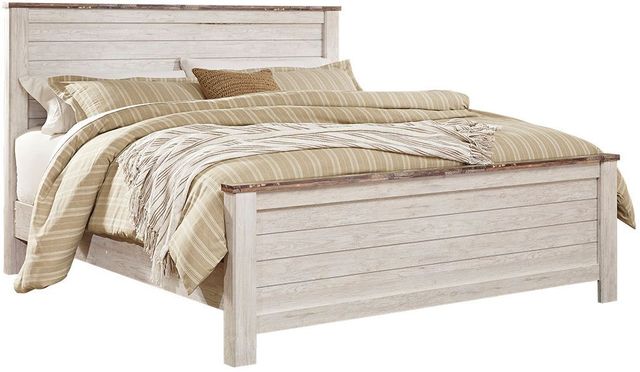 Signature Design by Ashley® Willowton 3pc Whitewash Queen Panel Bedroom P68871149-1