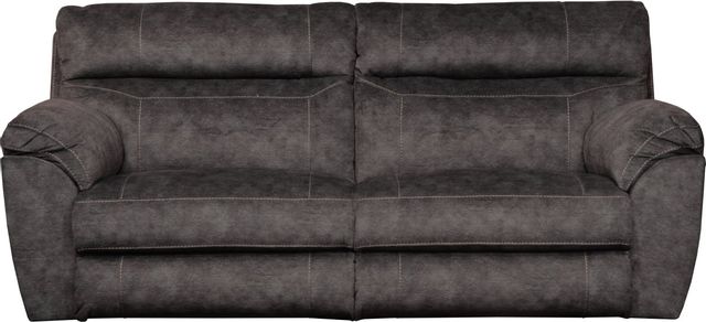 Wembley Power Lay Flat Reclining Sofa with Power Adjustable Headrest And Lumbar  Support In Walnut by Catnapper