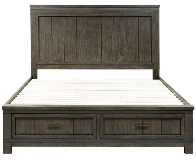 Liberty Thornwood Hills Rock Beaten Gray Queen Two Sided Storage Bed 1