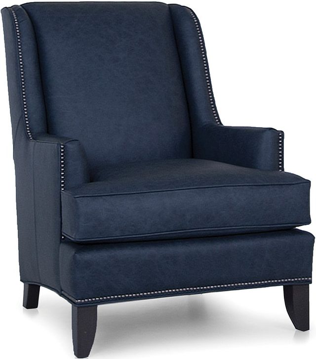 Smith Brothers 530 Collection Dark Blue Leather Stationary Chair