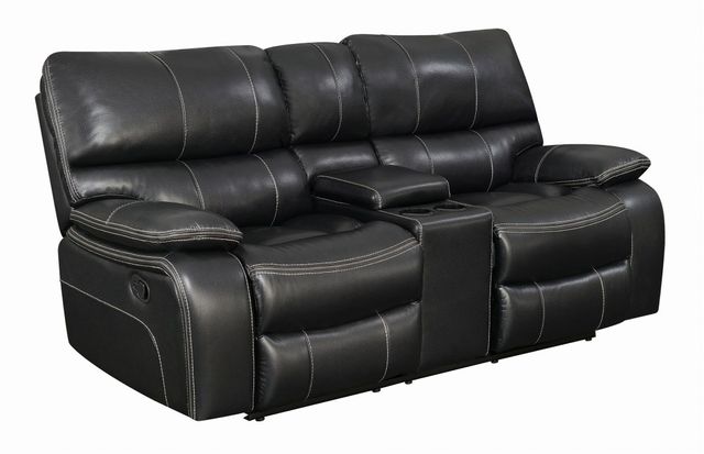 Coaster® Willemse Black Reclining Motion Loveseat with Console 1