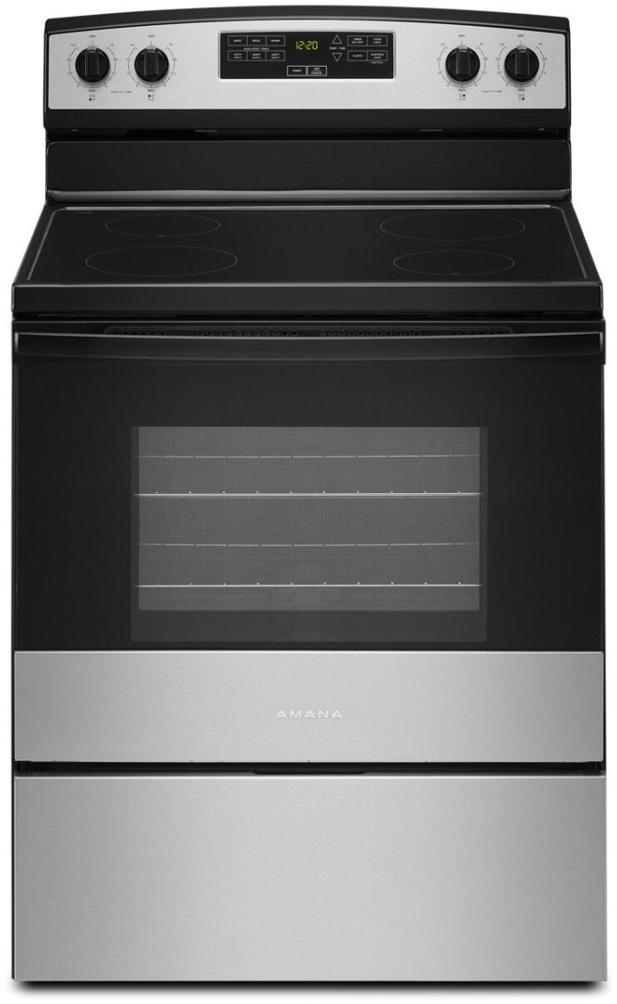 Amana® 30" Stainless Steel Freestanding Electric Range | Baker's ...