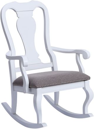 Stein World Tress White with Grey Linen Rocking Chair