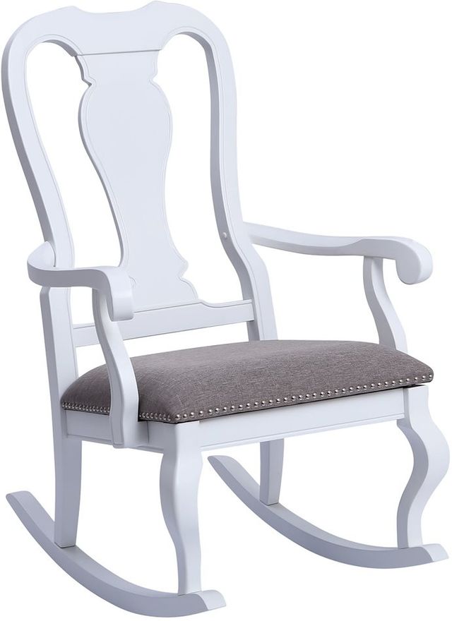 Stein World Tress White with Grey Linen Rocking Chair-0