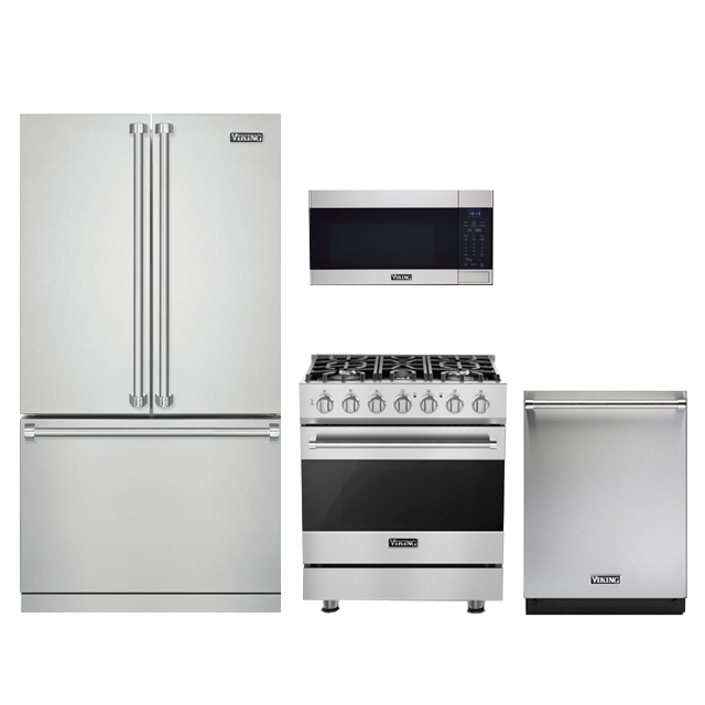 Viking® 4-Piece Package with French Door Refrigerator