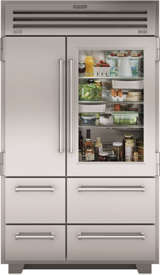 Sub-Zero® 48" Stainless Steel with Glass Door PRO Bottom Freezer Refrigerator 0