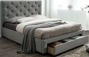 Furniture of America® Sybella Gray Twin Upholstered Panel Bed