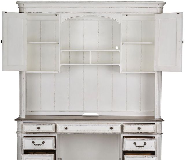 Liberty Furniture Magnolia Manor Antique White Credenza & Hutch-3