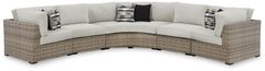 Signature Design by Ashley® Calworth 5-Piece Beige Outdoor Sectional
