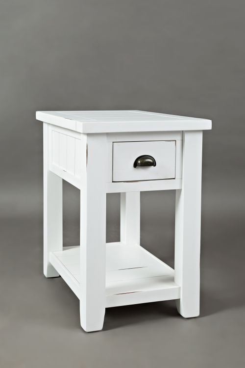 Jofran Inc. Artisan's Craft Weathered White Chairside Table