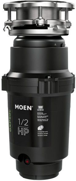 Moen® GX PRO Series 0.5 HP Continuous Feed Black Garbage Disposal-1