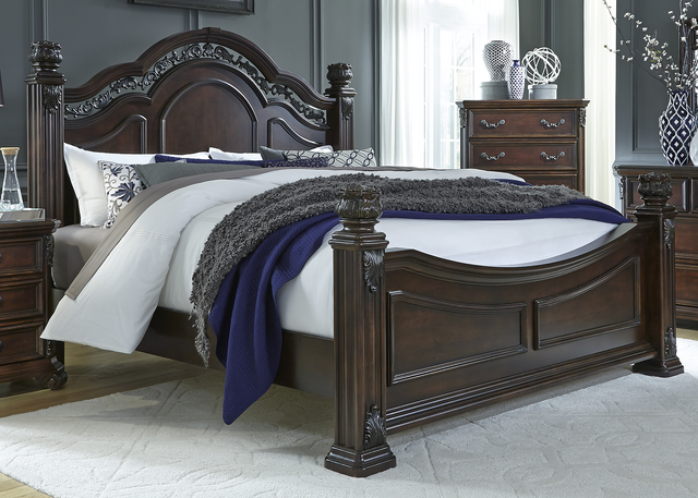 Liberty Furniture Messina Estates Bedroom King Poster Bed, Dresser, and Mirror Collection-1