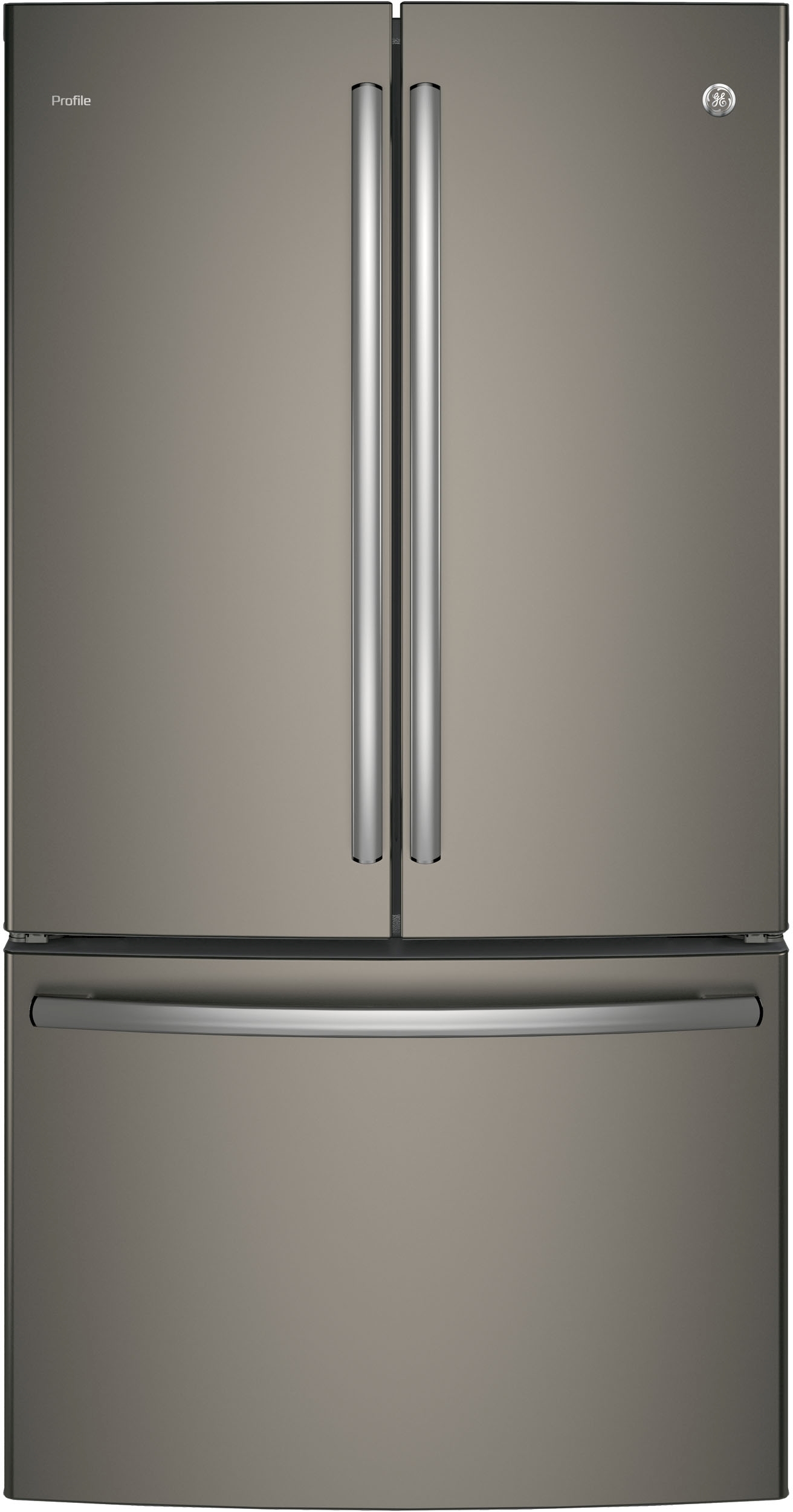 GE Profile™ 23.1 Cu. Ft. Black Slate Counter Depth French Door Refrigerator-PWE23KELDS