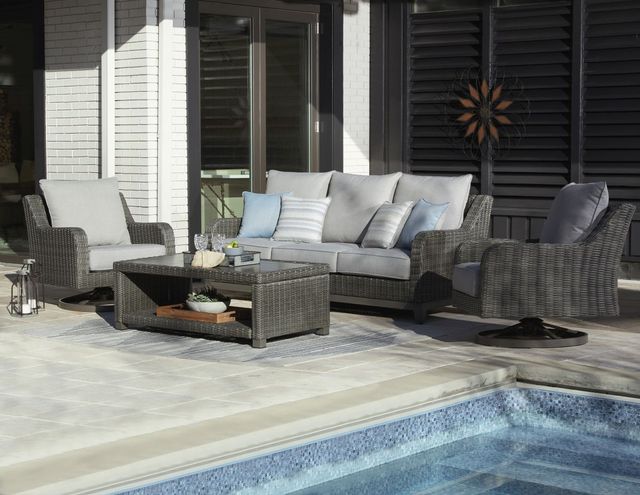 Signature Design by Ashley® Elite Park Gray Outdoor Swivel Lounge with Cushion-3