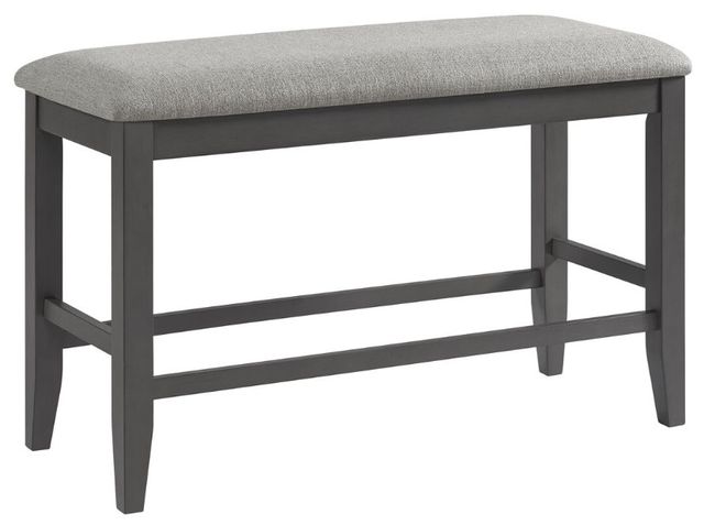 Elements International Seneca Grey Counter Height Dining Bench | Lacks ...