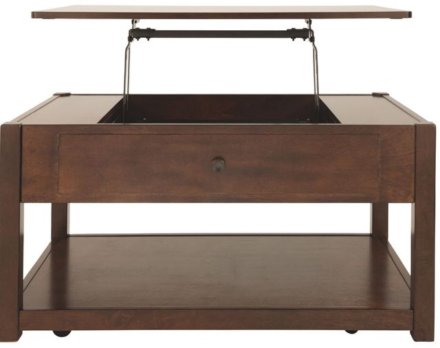 Signature Design by Ashley® Marion Dark Brown Lift Top Coffee Table 2