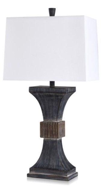 Stylecraft Poly Brown/Dark Gray/White Table Lamp-0