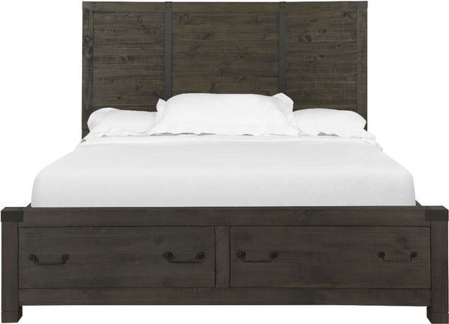 Magnussen Home® Abington Weathered Charcoal California King Panel Storage Bed-2